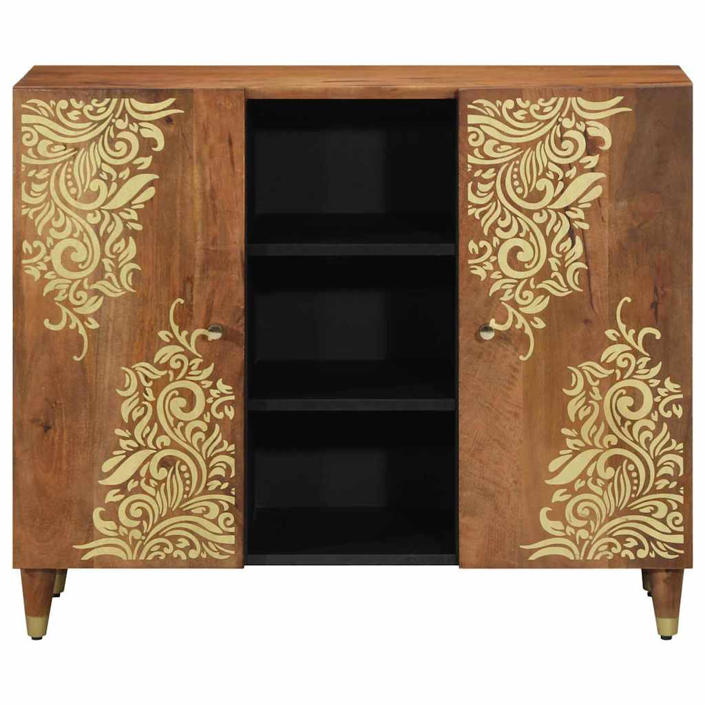 Console Table with Shelf Brown 90 x 33 x 75 cm Solid Mango Wood