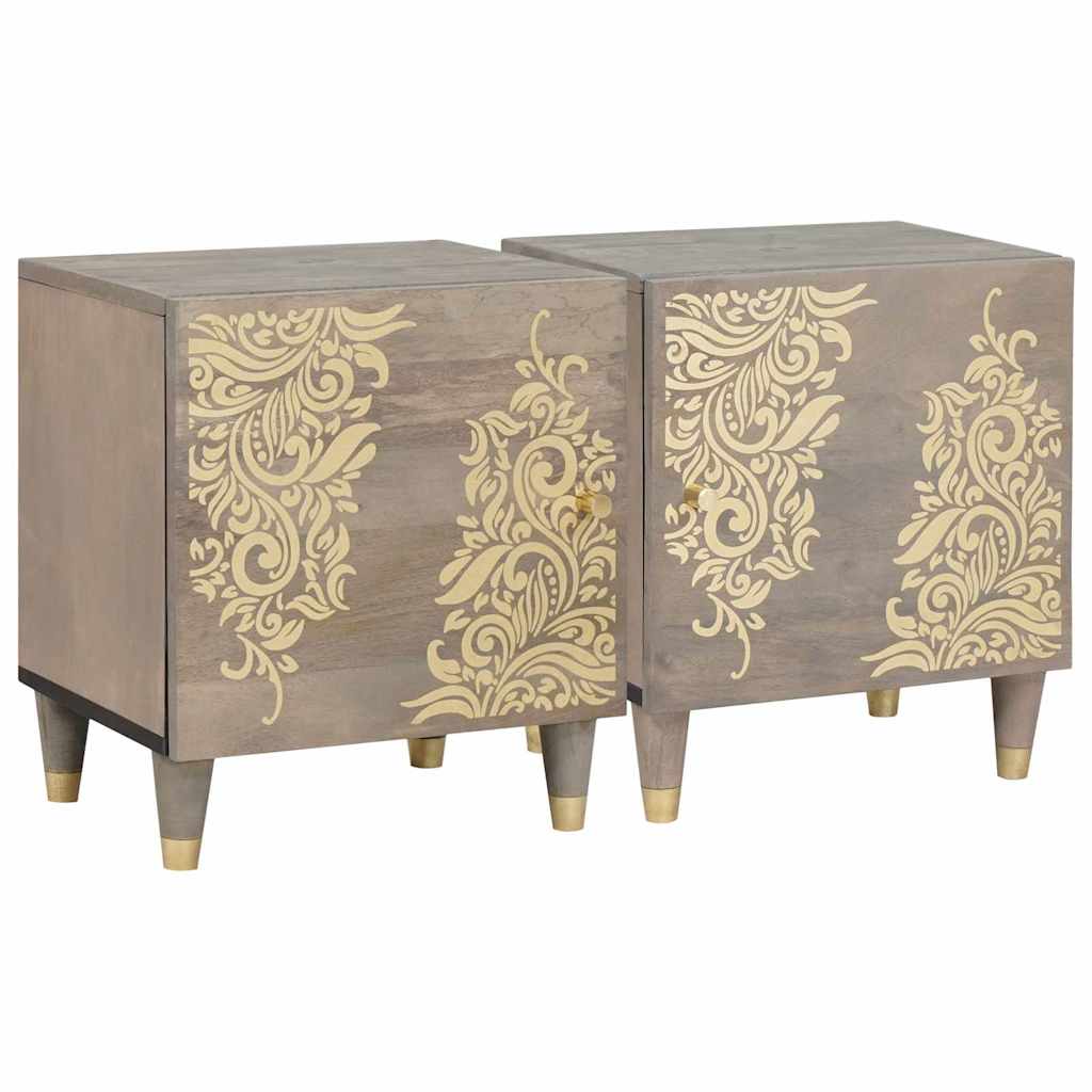 Šalia lovos spintelė 2 pcs Pilka 40 x 33 x 46 cm
