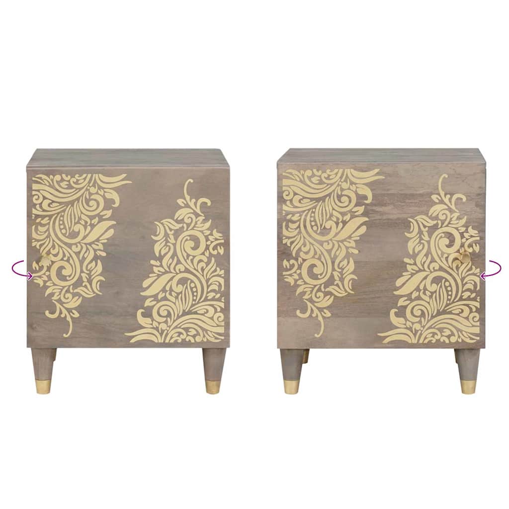 Šalia lovos spintelė 2 pcs Pilka 40 x 33 x 46 cm