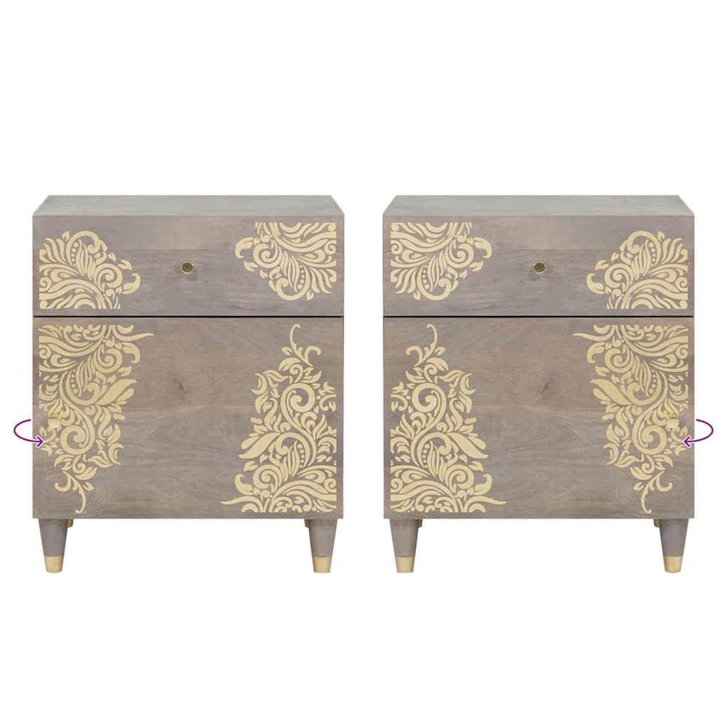 Bedside cabinet with a drawer Grey 50 x 33 x 60 cm