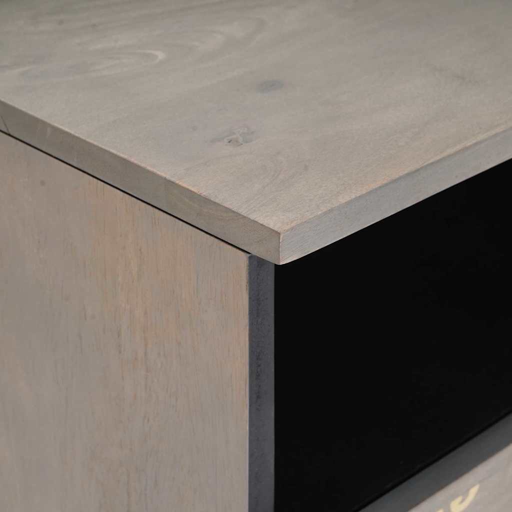 TV Cabinet Grey 80 x 33 x 46 cm Solid Mango Wood