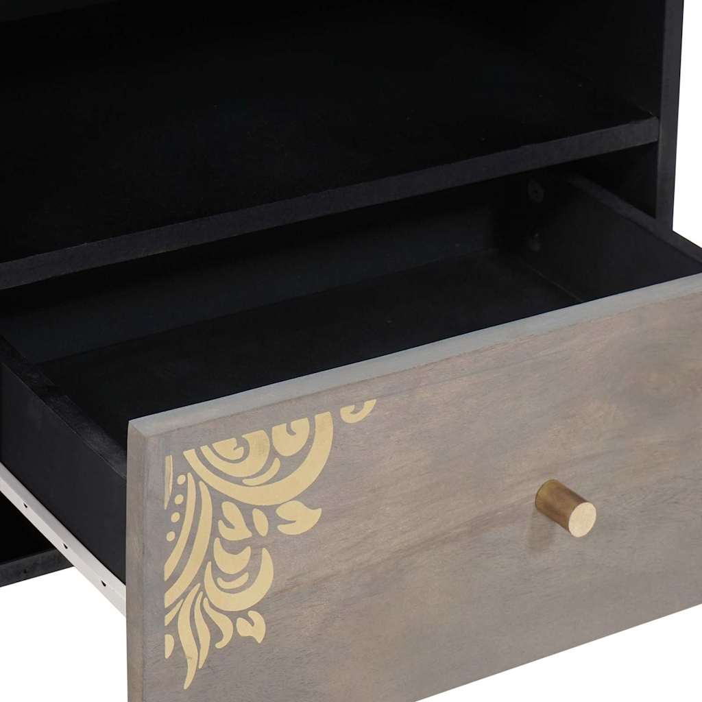 TV Cabinet Grey 80 x 33 x 46 cm Solid Mango Wood