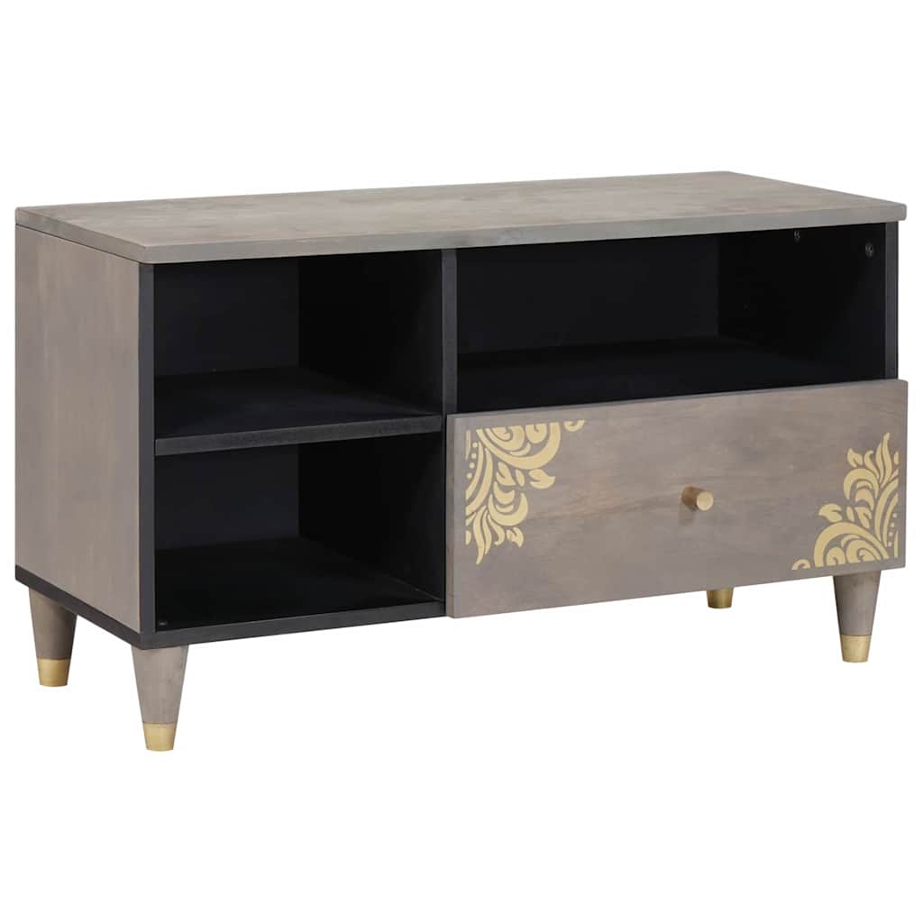 TV Cabinet Grey 80 x 33 x 46 cm Solid Mango Wood
