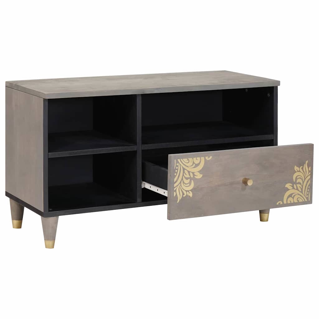 TV Cabinet Grey 80 x 33 x 46 cm Solid Mango Wood