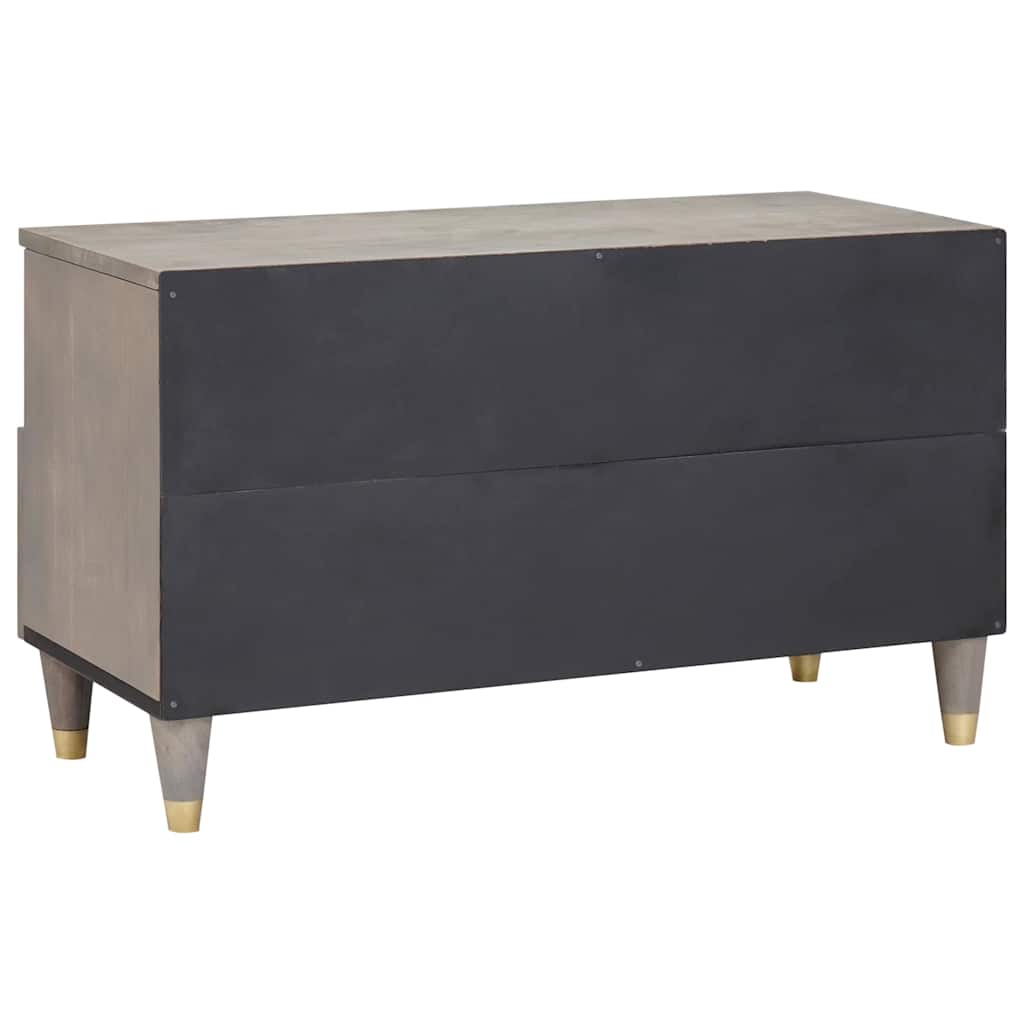 TV Cabinet Grey 80 x 33 x 46 cm Solid Mango Wood