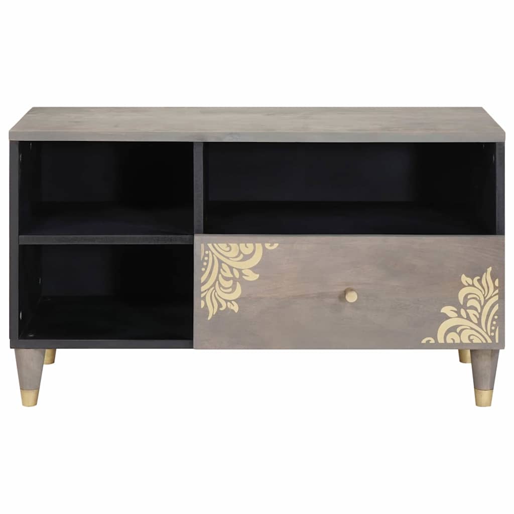 TV Cabinet Grey 80 x 33 x 46 cm Solid Mango Wood