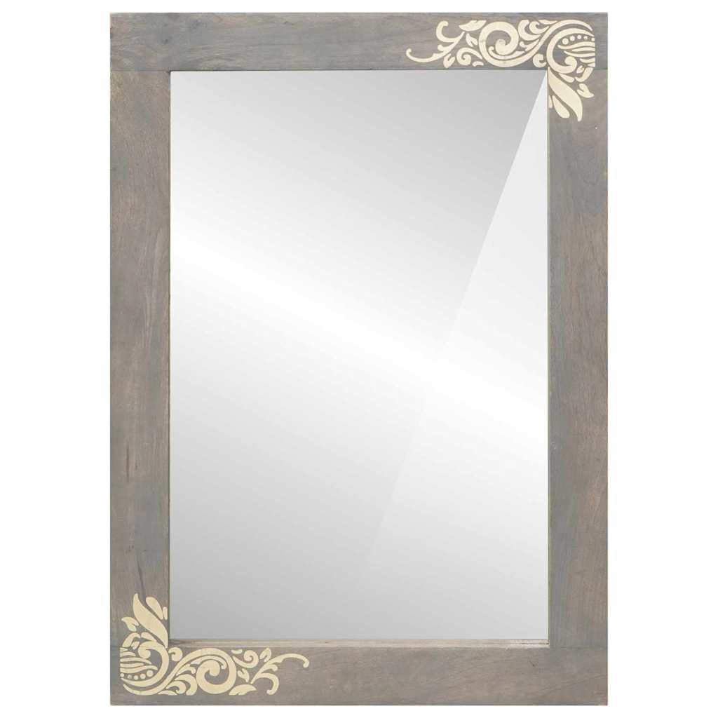 Bathroom Mirror Grey and Silver 50 x 70 x 3 cm