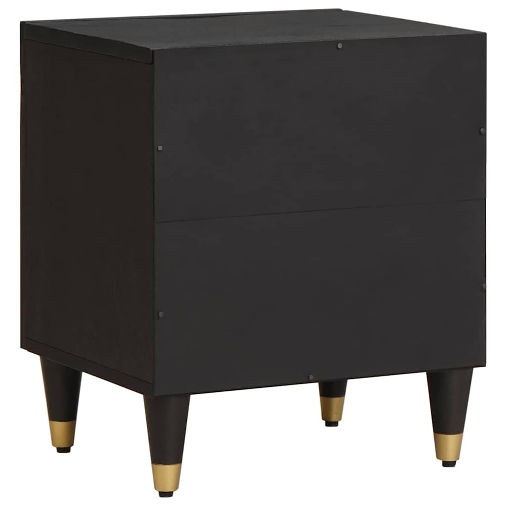 Naktinis staliukas su durelėmis 2 pcs Juoda 40 x 33 x 46 cm