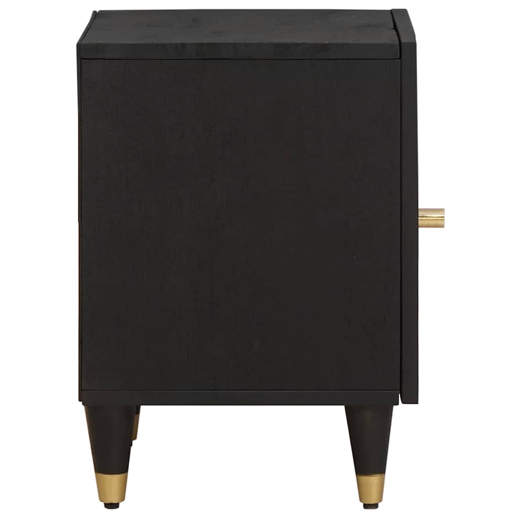 Naktinis staliukas su durelėmis 2 pcs Juoda 40 x 33 x 46 cm