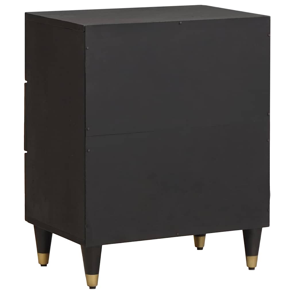 Šalia lovos spintelė Juoda 50 x 33 x 62 cm Kietas mango medis