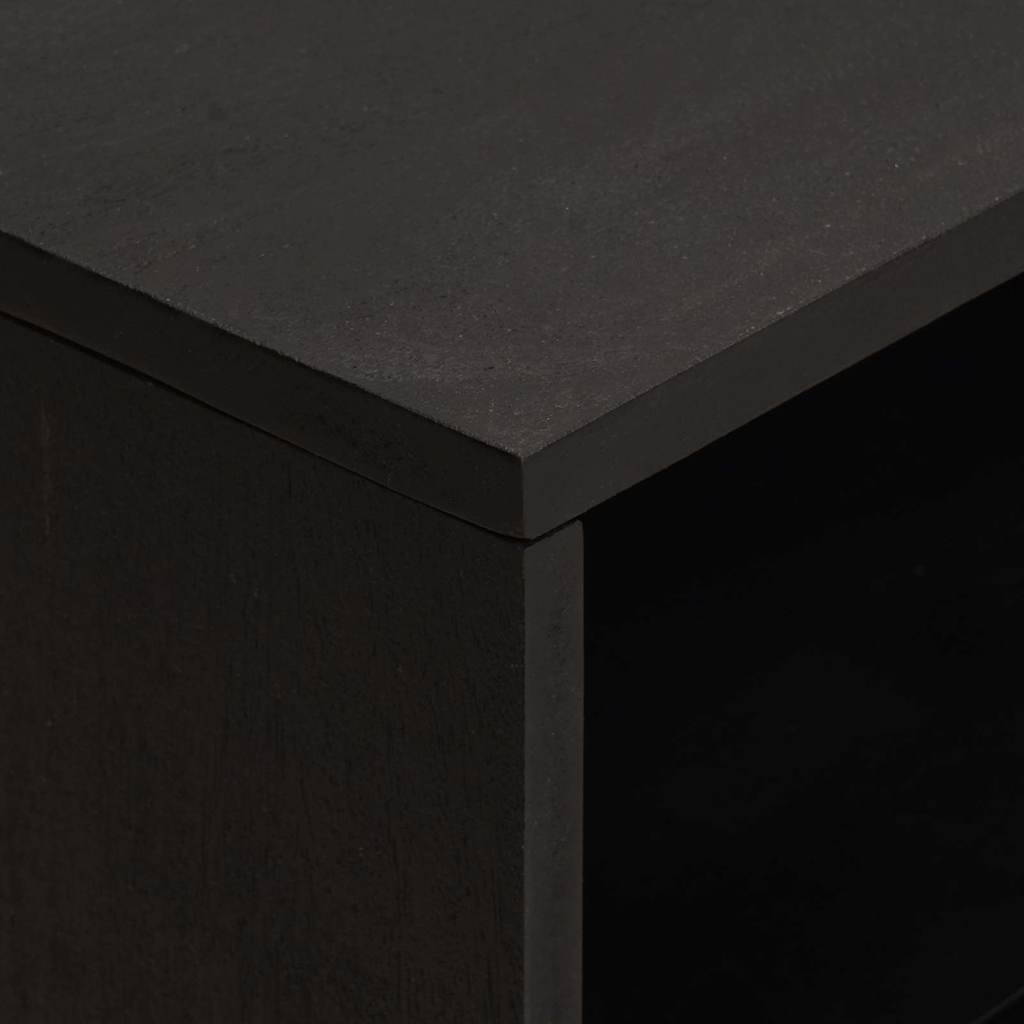Šalia lovos spintelė Juoda 50 x 33 x 62 cm Kietas mango medis