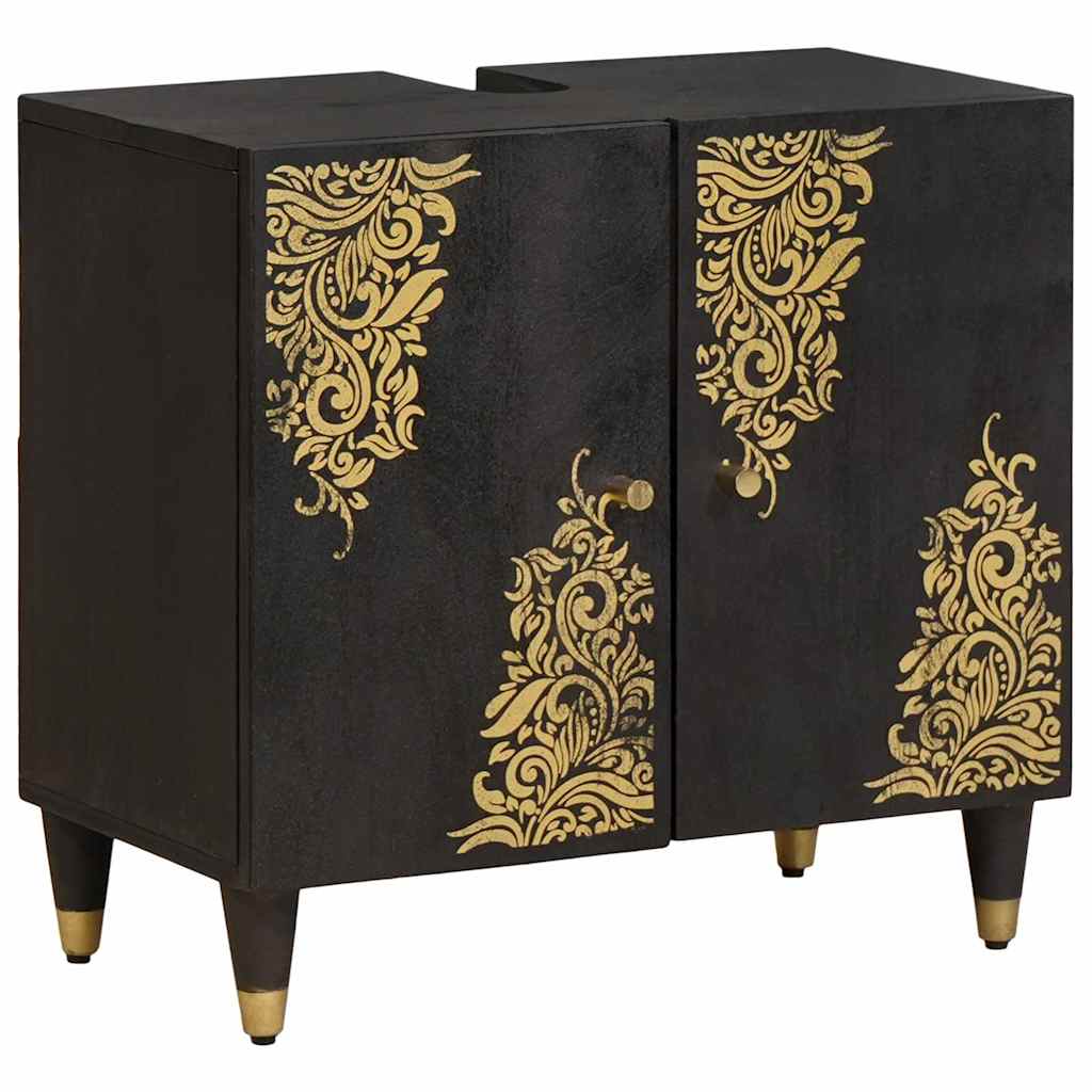 Bathroom Vanity Unit Black 62 x 33 x 58 cm Solid Mango Wood