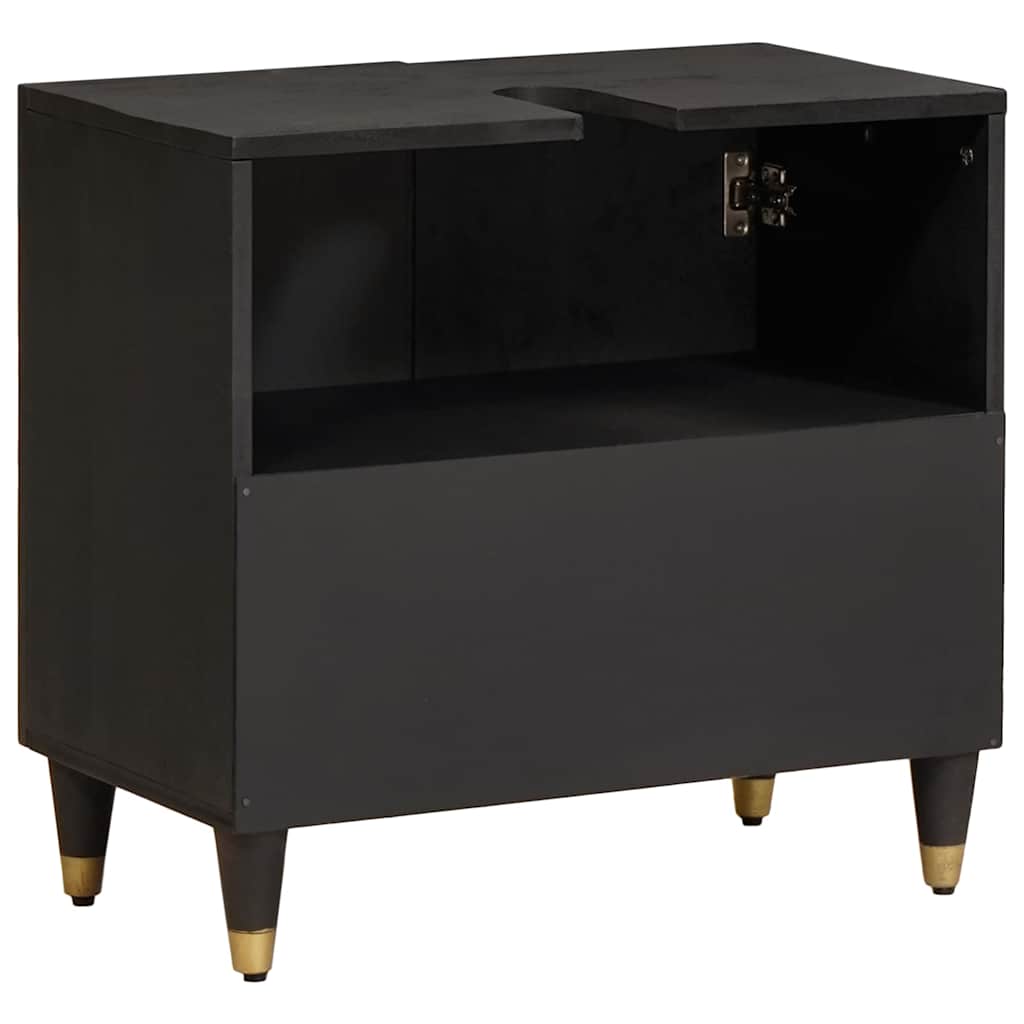 Bathroom Vanity Unit Black 62 x 33 x 58 cm Solid Mango Wood