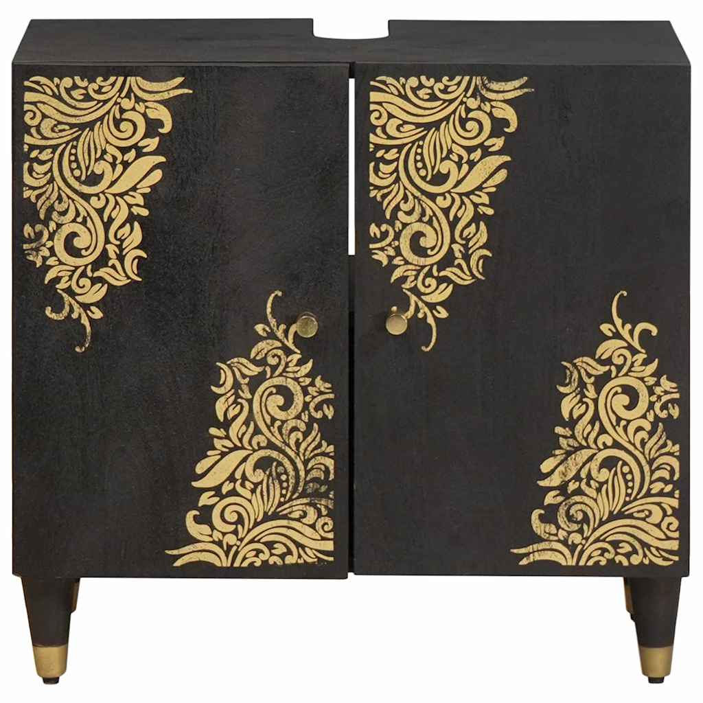 Bathroom Vanity Unit Black 62 x 33 x 58 cm Solid Mango Wood