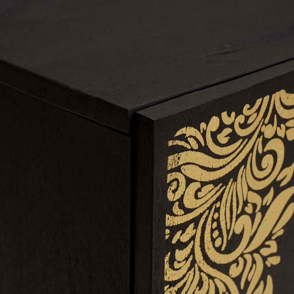 Wall Cabinet Black 38 x 33 x 48 cm Solid Mango Wood