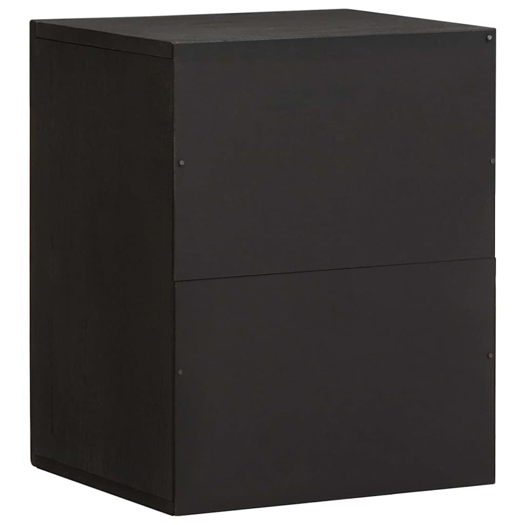Wall Cabinet Black 38 x 33 x 48 cm Solid Mango Wood
