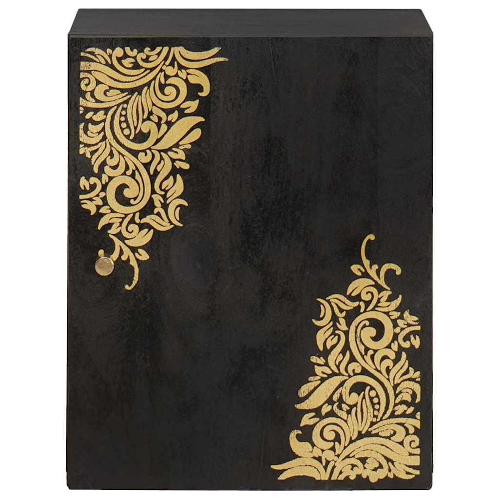 Wall Cabinet Black 38 x 33 x 48 cm Solid Mango Wood