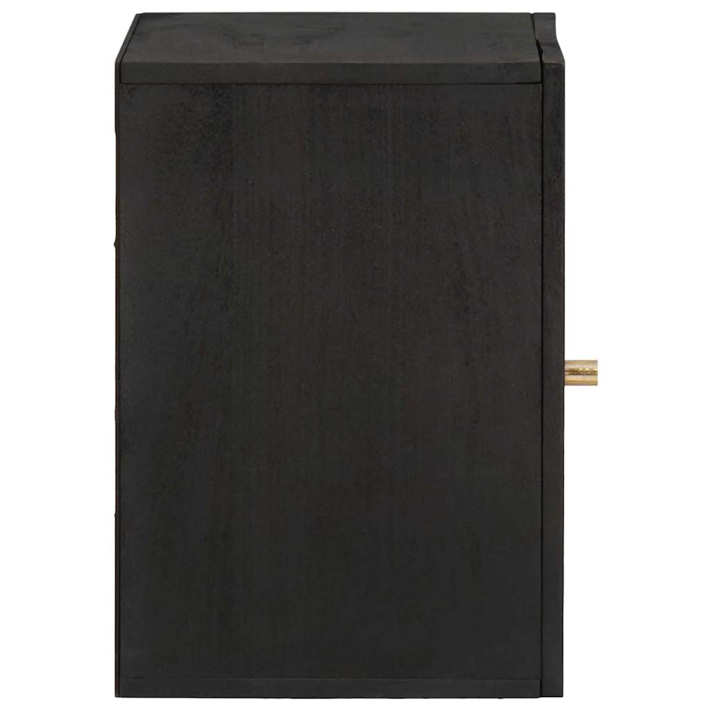 Wall Cabinet Black 38 x 33 x 48 cm Solid Mango Wood