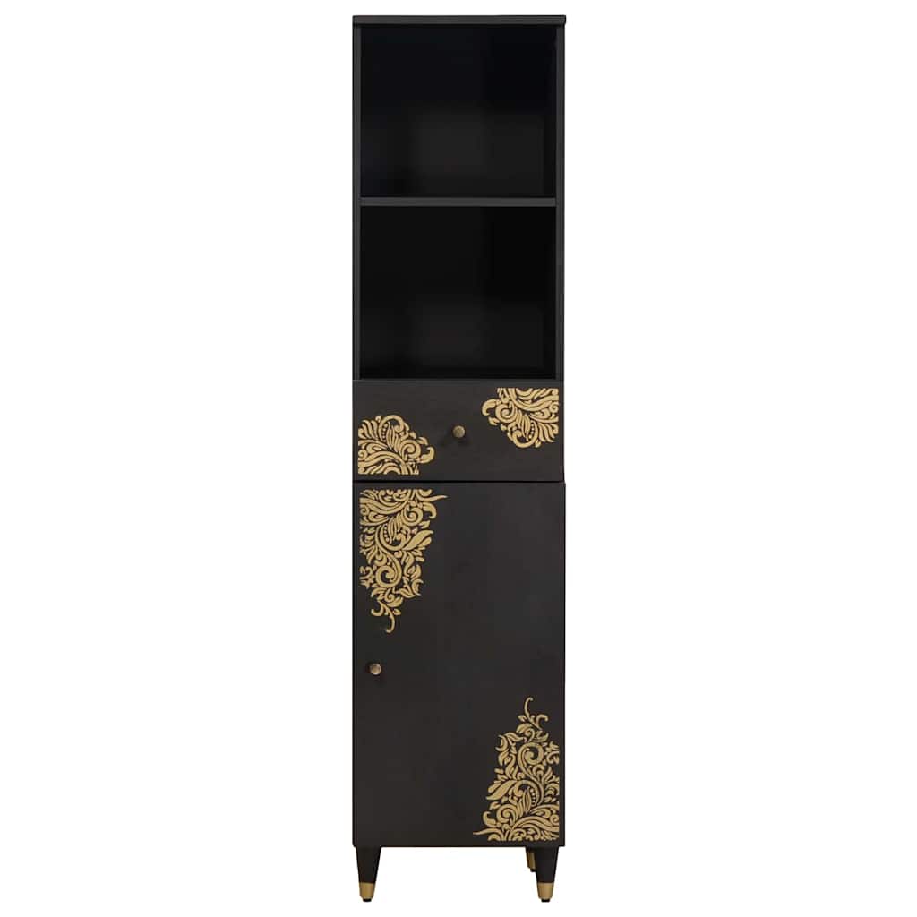 Kumode ar atvilktni Melna 38 x 33 x 160 cm Masīvs mango koks