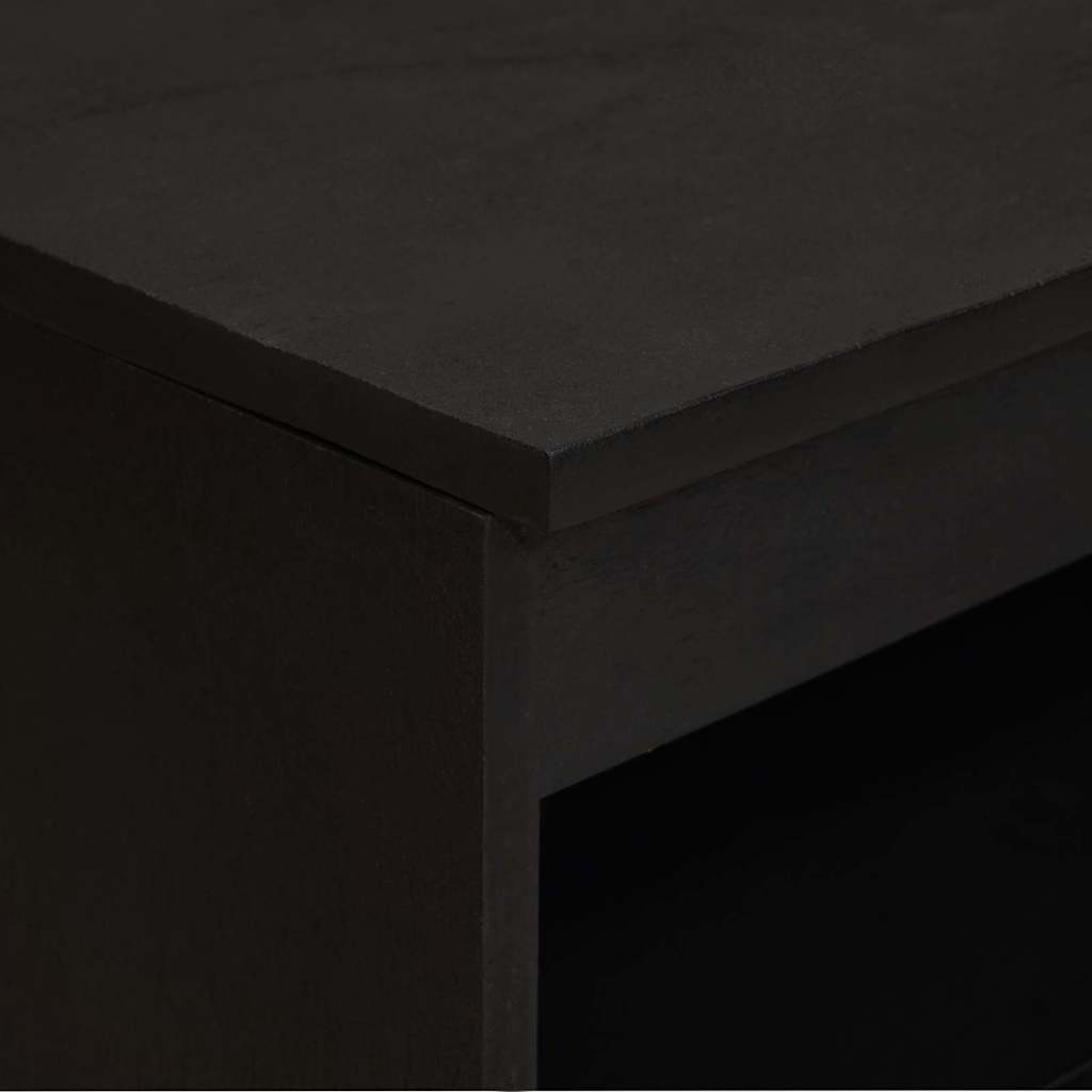 Kabalas su lentyna Juoda 60 x 33 x 75 cm Kietas mango medis