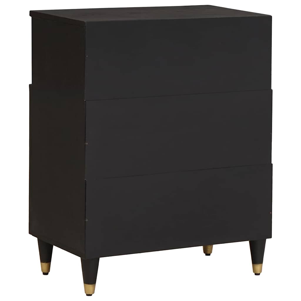 Kabalas su lentyna Juoda 60 x 33 x 75 cm Kietas mango medis
