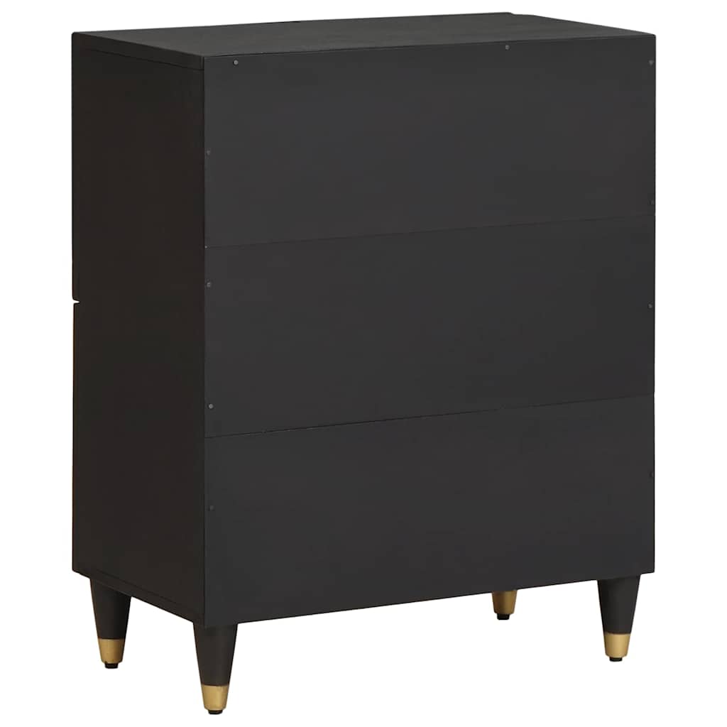 Kabalas su lentyna Juoda 60 x 33 x 75 cm Kietas mango medis