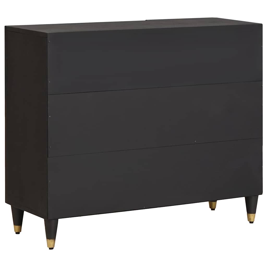 Kabalas su lentyna Juoda 90 x 33 x 75 cm Kietas mango medis