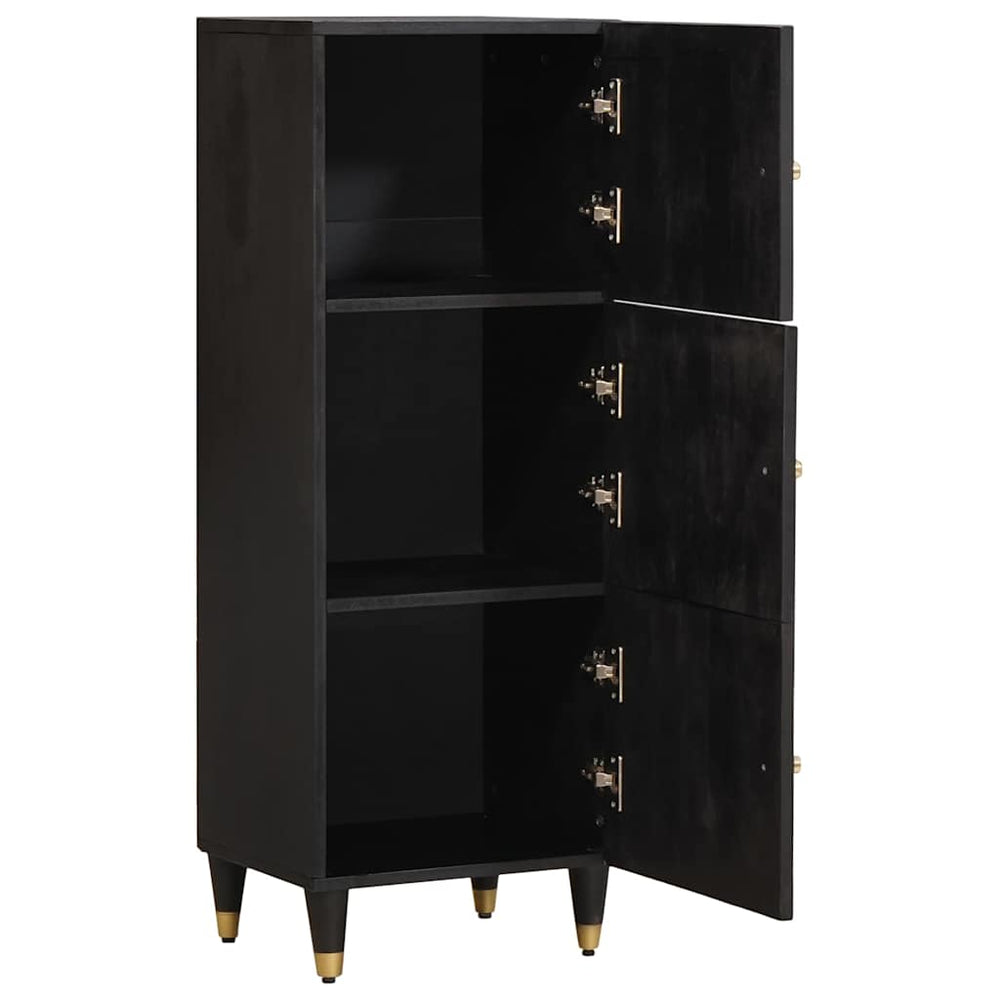 Tall Cabinet Black 40 x 33 x 110 cm Solid Mango Wood