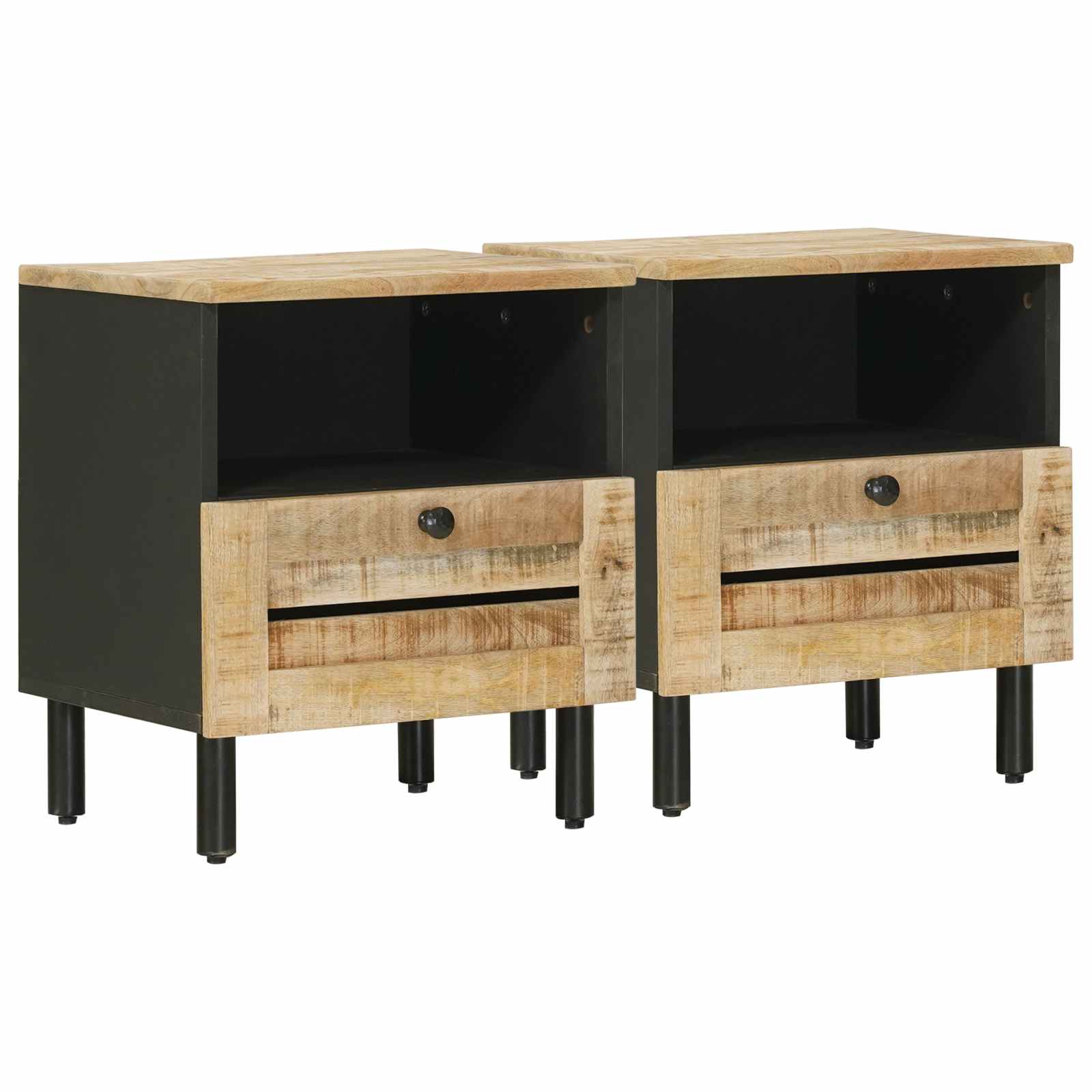 Naktinis staliukas 2 pcs Ruda 40 x 33 x 46 cm