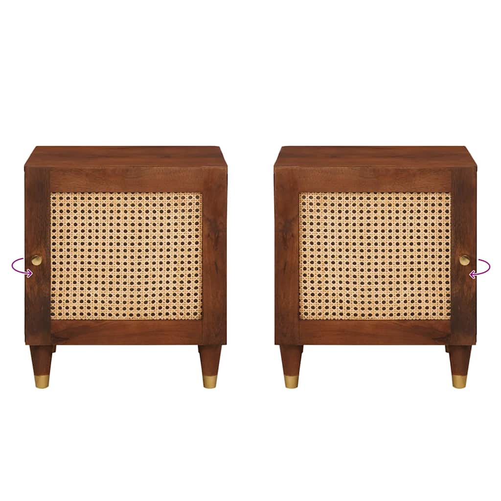 Šalia lovos spintelė 2 pcs Ruda 40 x 33,5 x 46 cm