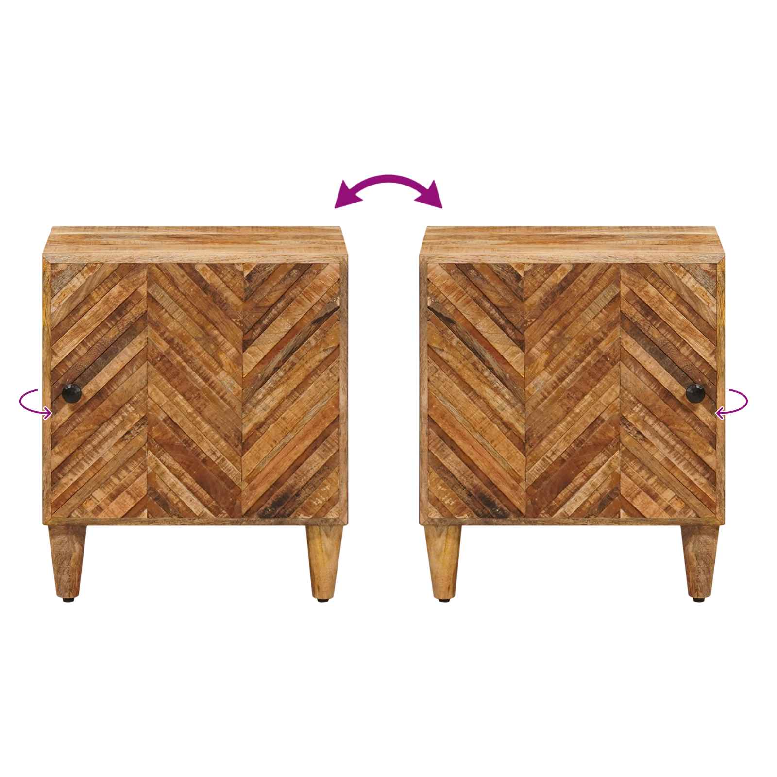 Naktinis staliukas Ruda 40 x 33,5 x 46 cm Kietas mango medis