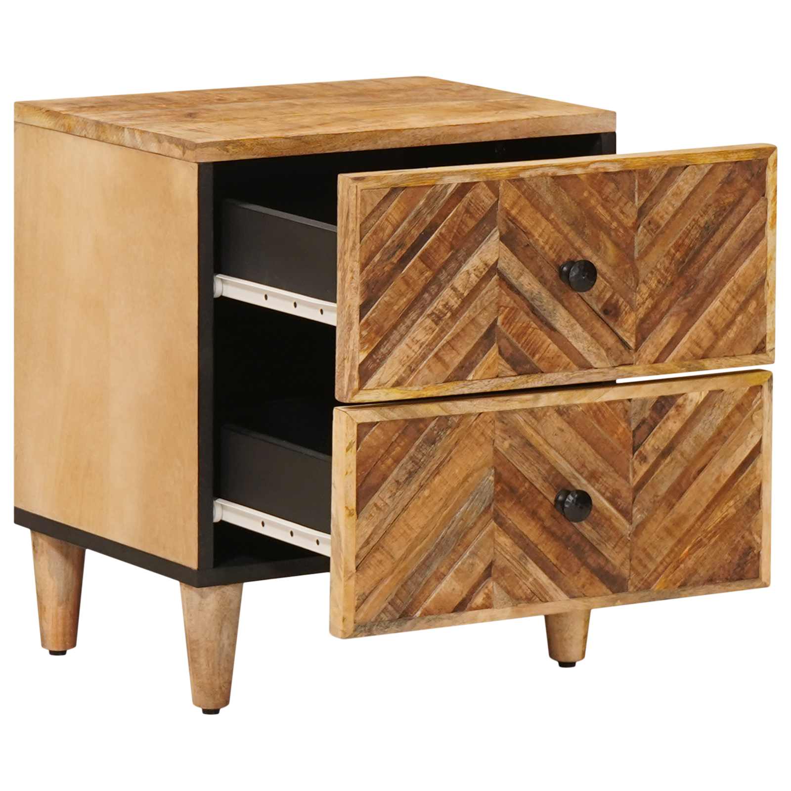Naktinis staliukas su stalčių 2 pcs Ruda 40 x 33,5 x 46 cm
