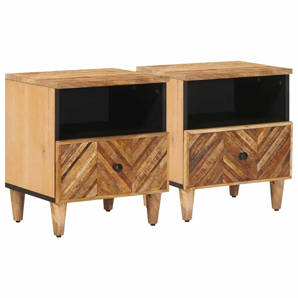 Naktinis staliukas su stalčių 2 pcs Ruda 50 x 33 x 60 cm