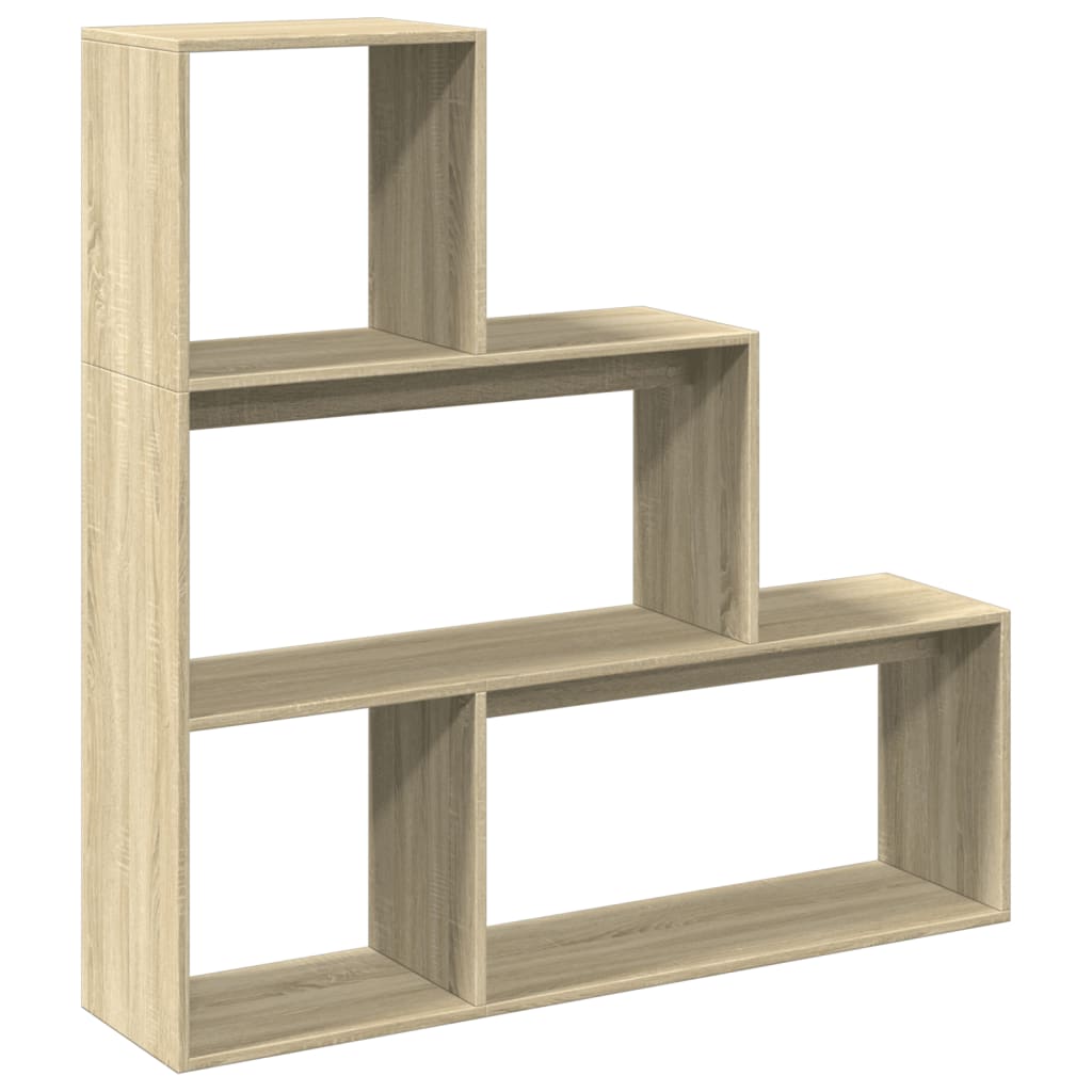Room divider/bookcase, oak, 123x29x123cm, wood, 3-tier
