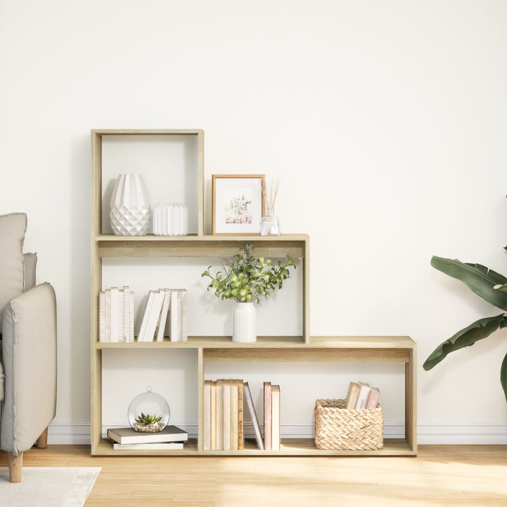 Room divider/bookcase, oak, 123x29x123cm, wood, 3-tier