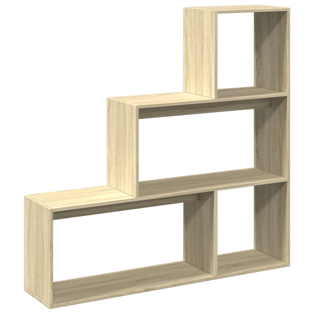 Room divider/bookcase, oak, 123x29x123cm, wood, 3-tier