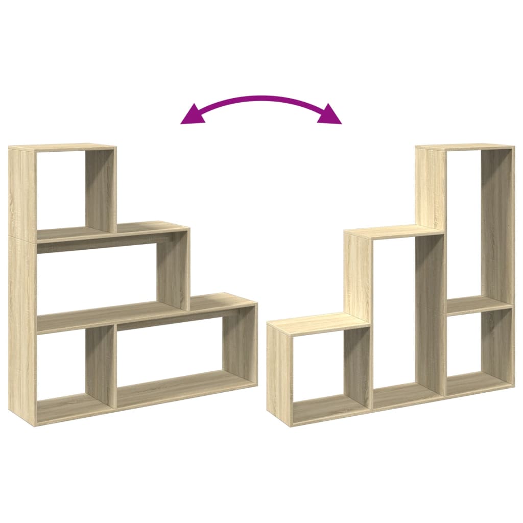 Room divider/bookcase, oak, 123x29x123cm, wood, 3-tier