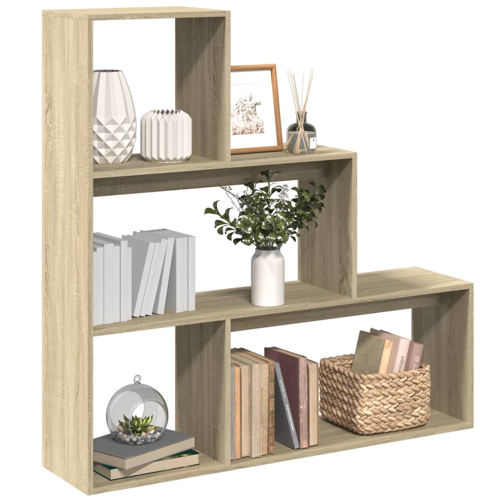 Room divider/bookcase, oak, 123x29x123cm, wood, 3-tier