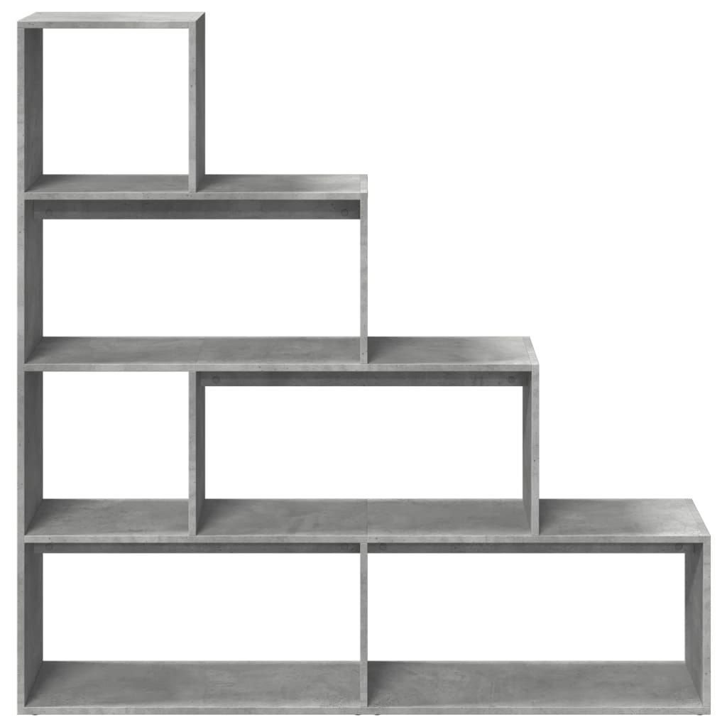 Room divider/bookshelf, concrete grey, 143.5x29x143.5cm, 4-tier
