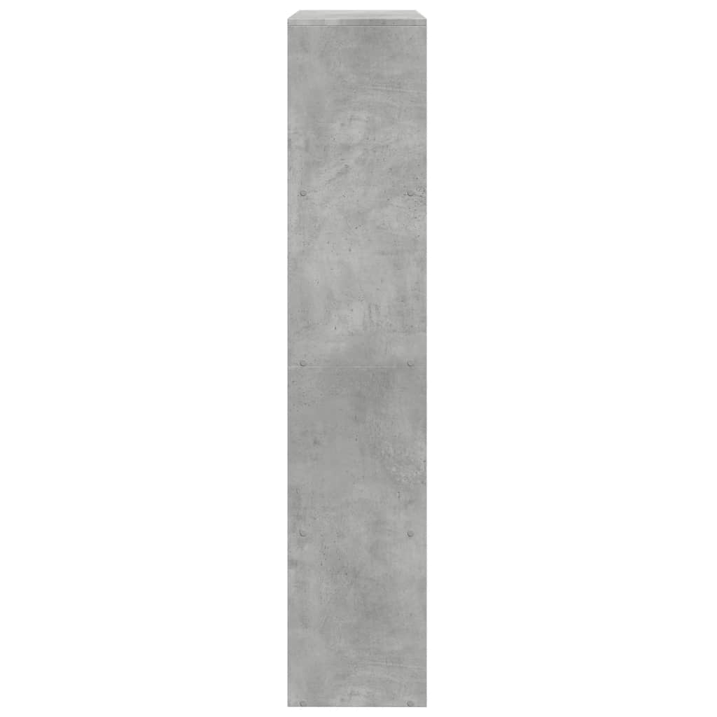 Room divider/bookshelf, concrete grey, 143.5x29x143.5cm, 4-tier