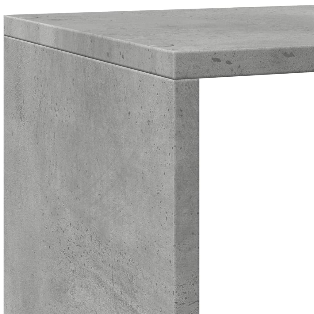 Room divider/bookshelf, concrete grey, 143.5x29x143.5cm, 4-tier