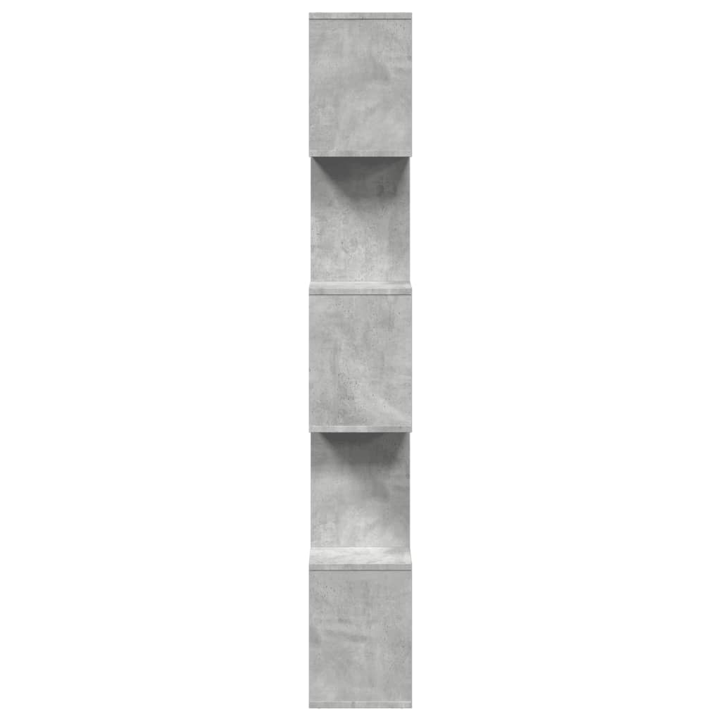 Pertvara/knygų spinta, betono pilka, 70x24x161cm, 5 pakopų