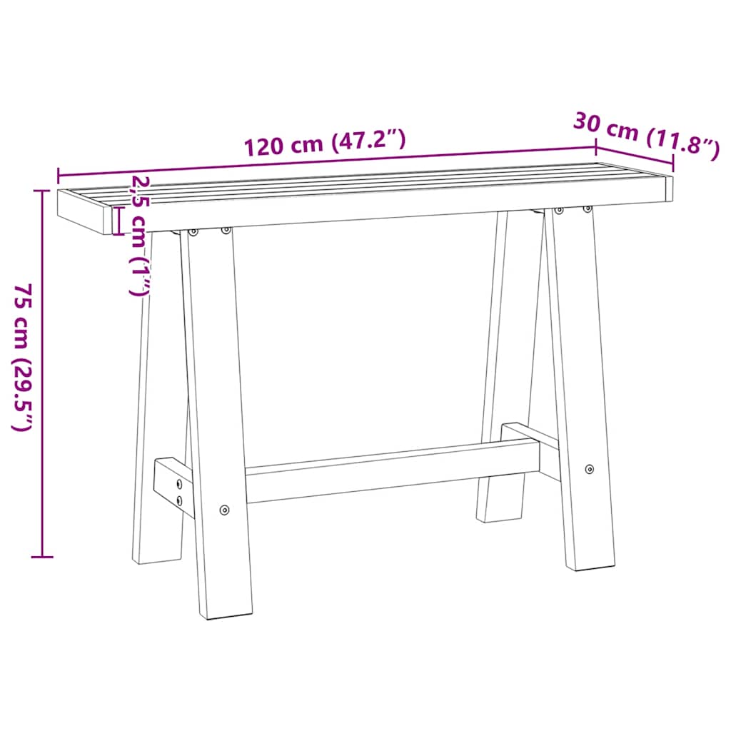 konsolinis stalas NOAIN A formos kojelės 120x30x75 cm