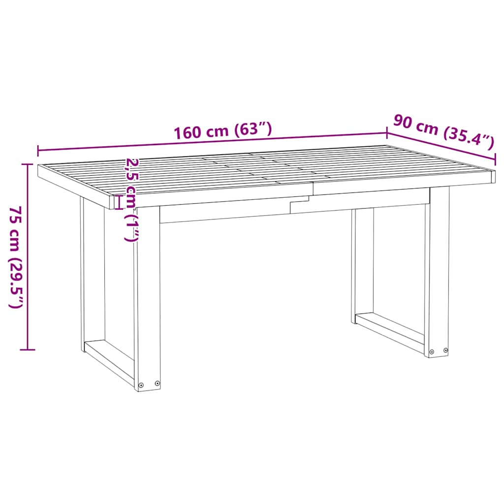 valgomojo stalas NOAIN U formos kojos 160x90x75 cm