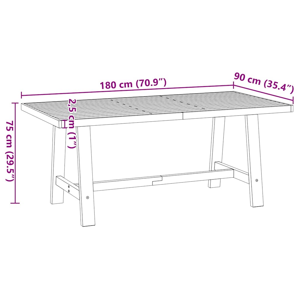 Ēdamistabas galds NOAIN A formas kājas 180x90x75 cm