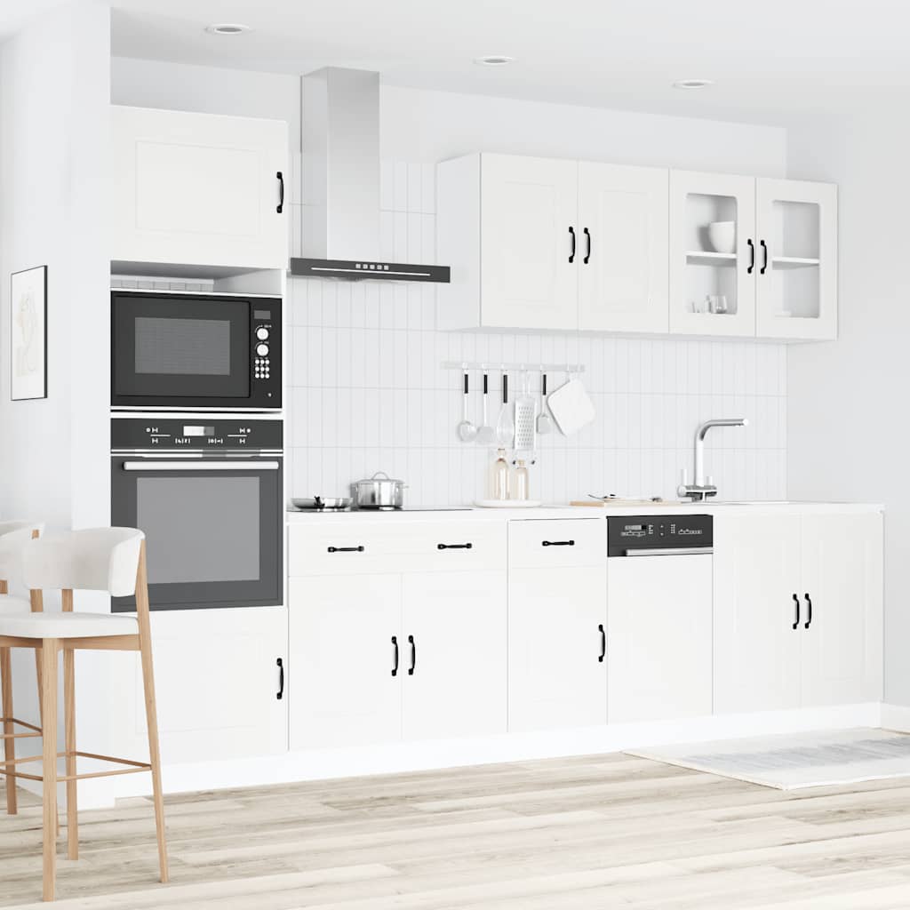 Virtuvinių spintelių komplektas, 7 dalių, Kalmar, balta