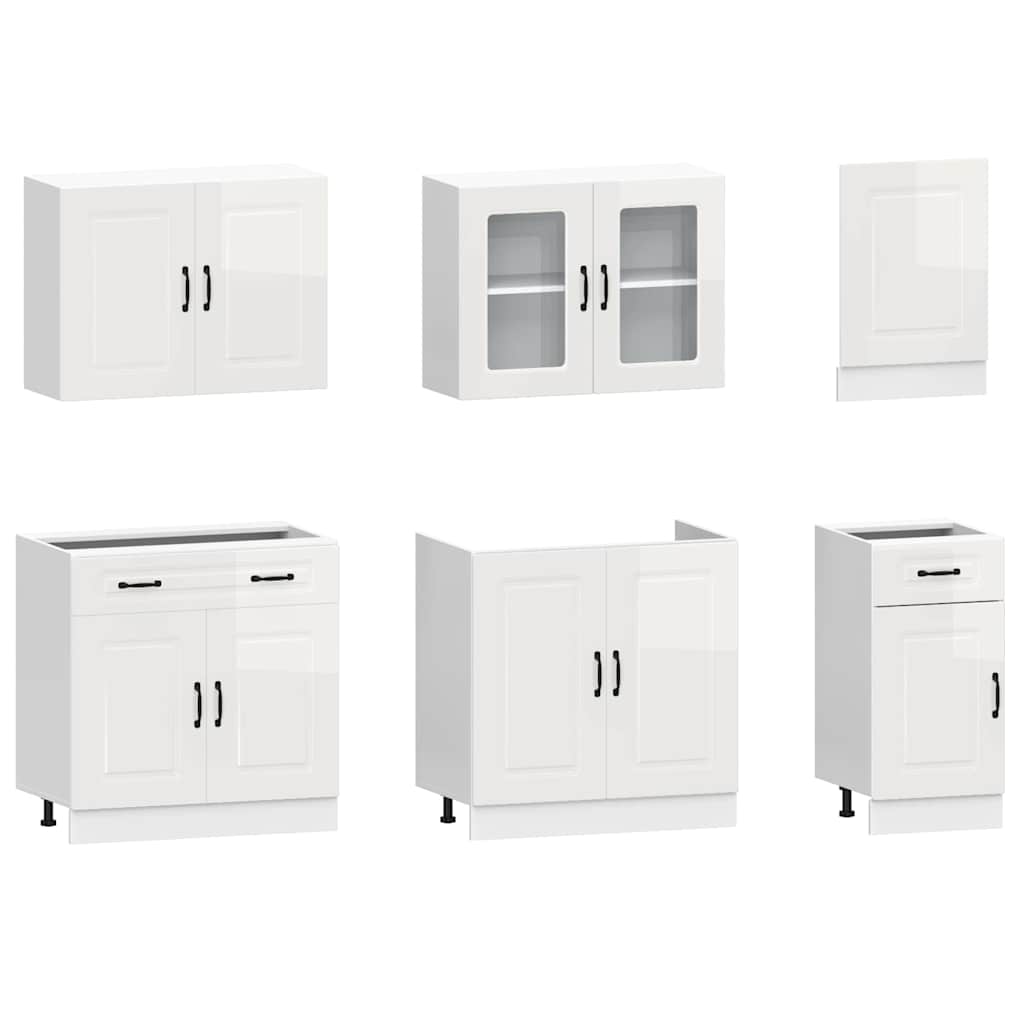Kitchen cabinet set, 7-piece, Kalmar, white