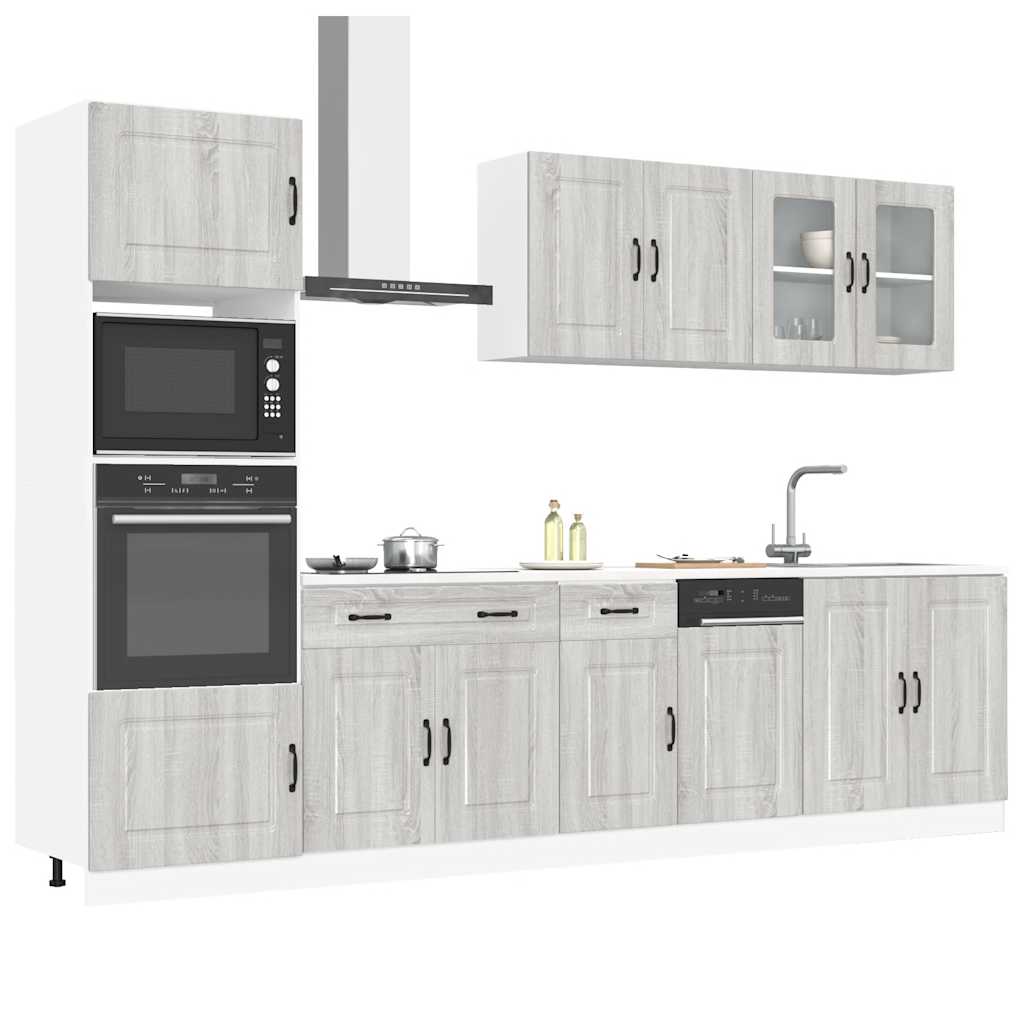 Kitchen cabinet set, 7 pieces, Kalmar, grey