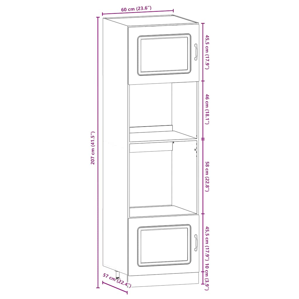 Kitchen cabinet set, 7 pieces, Kalmar, brown