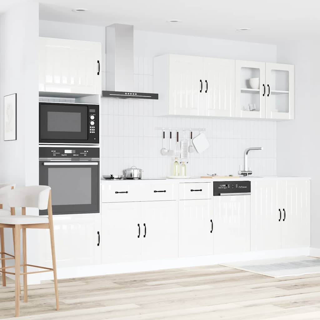 Virtuves skapīšu komplekts, 7 daļas, Kalmar, balts